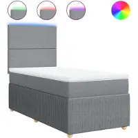 vidaXL Boxspringbed met matras, lichtgrijs, 80x200 cm, gestoffeerd