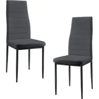 En.casa Eetkamerstoel Graz 96x43x52 cm kunstleer set van 2 grijs