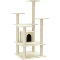 vidaXL Kattenkrabpaal met sisal krabpalen 110 cm crèmekleurig