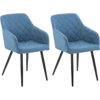 CLP Set van 2 eetkamerstoelen Shila, paars, materiaal: fluweel