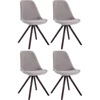 CLP Toulouse Set van 4 Stoelen - Rond frame - Fluweel creme natura