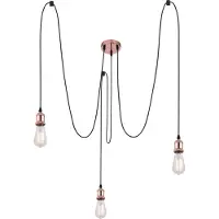 Globo Lighting Flexibele koperen hanglamp 3-lichts L Globo Oliver