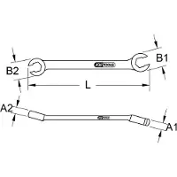 Ks Tools 517.9251 Open dubbele ringsleutel, haaks, 21 x 23 mm