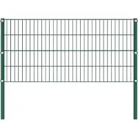 vidaXL Schuttingpaneel met palen ijzer 1730x80 cm groen