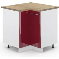 Vicco Fame-Line Hoekkast – 80.5 cm, WB Eik Bordeauxrode hoogglans