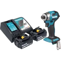 Makita DTD 173 RM accu-slagmoersleutel 18 V 180 Nm 1/4" borstelloos + 2x oplaadbare accu 4.0 Ah + lader