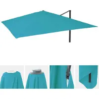 Mendler Vervangingshoes voor luxueuze terrasparasol HWC-A96, zonneschermhoes, 3,5x3,5m (diameter 4,95m), polyester, turkois