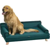 PawHut -Ped Sofa-Chenille-100x62x32cm-Groen