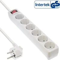 InLine Stekkerdoos met 6 contacten en schakelaar / wit - 3 meter