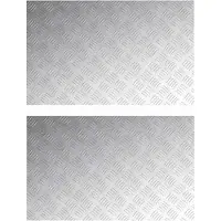 vidaXL Trapmatten 2 st 80 x 50 cm Zilver Aluminium Rechthoekig