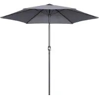 Oviala - Rechte parasol van 3m in antracietgrijs aluminium - Matera