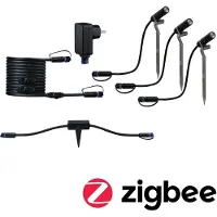 Paulmann Plug & Shine Set Smart Home Zigbee 3.0 LED-tuinspots Plantini IP65 3000K 3x2W 21VA Antraciet