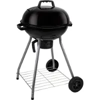 Alpina Houtskool BBQ - Kogelbarbecue Ø43 cm - Barbecue met Deksel en Wielen - Geïntegreerd Ventilatiesysteem - Verwijderbare Asopvangbak - Zwart