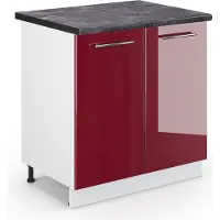 Vicco Wastafelkast Fame-Line Bordeauxrode hoogglans 80 cm , WB Antraciet, Model 45468