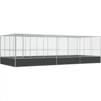 vidaXL Volière met verlengstuk 725x307x212 m staal zilverkleurig