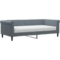 vidaXL Slaapbank met matras 90x190 cm fluweel donkergrijs
