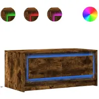 vidaXL Salontafel met LED-verlichting bewerkt hout gerookt eikenkleur