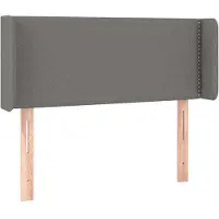 vidaXL Hoofdbord met randen 103x16x78/88 cm stof donkergrijs