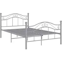 vidaXL Bed, grijs, metaal, 120x200 cm