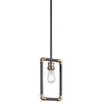 Kichler LED Hanglamp Imahn | 1X E27 Max 60W | Dimbaar | Black and Natural Brass