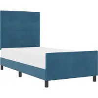 vidaXL Boxspring bed met hoofdeinde Donkerblauw 90 x 190 cm Fluweel