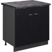 Vicco Keukenonderkast Fame-Line Zwart gestreept 80 cm , WB Antraciet, Model 50671