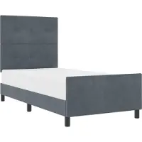 vidaXL Boxspring bed met hoofdeinde Donkergrijs 100 x 200 cm Fluweel