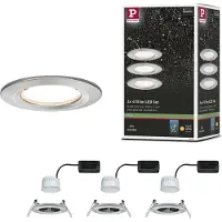 Paulmann Nova LED inbouwlamp per 3, star, ijzer, alu / grijs / zink, Woon-/ Eetkamer, Aluminium, Modern