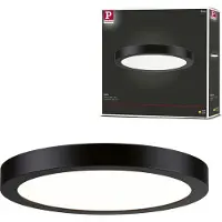 Paulmann LED-plafondlamp Abia, zwart, Woon-/ Eetkamer, Kunststof, Modern, LED plafondlamp