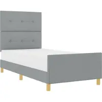 vidaXL Bedframe met hoofdeinde Lichtgrijs 80 x 200 cm Stof