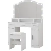 Vicco Lumira Kaptafel – 110 cm met LED-spiegel en kruk Wit