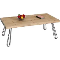 MCW Salontafel -L73, tafel woonkamer, industrieel massief hout MVG-gecertificeerd 120x60cm, naturel