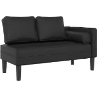 vidaXL Chaise longue met kussens kunstleer zwart