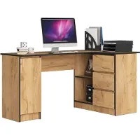Akord Hoekbureau Rechts B20 / Computerbureau / Computer Tafel / Bureautafel Rechts / Craft Eik / 155 x 77 x 85 cm