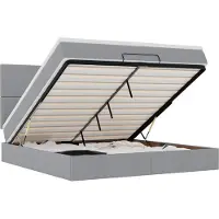 vidaXL Ottoman bed met matras 180x200cm stof lichtgrijs