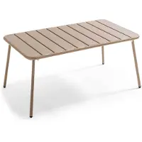 Oviala - Lage tuin tafel van taupekleurig staal 90 x 50 cm - Palavas