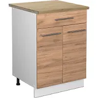 Vicco Keukenonderkast Fame-Line Krachtige eik goud 60 cm met lade, WB Eik, Model 45945
