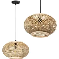 Toolight Boho hanglamp - artistiek design - hout - E27 fitting - warme sfeer