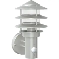 vidaXL Buitenwandlamp met sensor roestvrij staal zilverkleurig