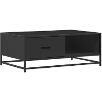 vidaXL Salontafel 90x57x35 cm bewerkt hout en metaal zwart