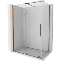 Mexen Velar schuifdouchecabine 140 x 70 , transparant, roze goud - 871-140-070-01-60