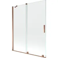 Mexen Velar badwand 2-delige schuifdeur 140 x 150 , transparant, roze goud - 896-140-000-01-60