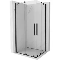 Mexen Velar Duo schuifbare douchecabine 100 x 90 , transparant, zwart - 871-100-090-02-70