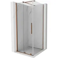 Mexen Velar schuifbare douchecabine 90 x 90 , transparant, roze goud - 871-090-090-01-60