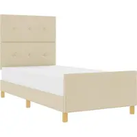 vidaXL Bedframe met hoofdeinde Crème 100 x 200 cm Stof