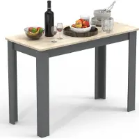 VCM Esal110 eetkamertafel eik decor, antraciet.