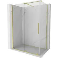 Mexen Velar schuifdouchecabine 130 x 75 , transparant, goud geborsteld - 871-130-075-01-55
