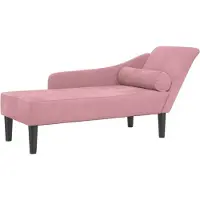 vidaXL Chaise longue met kussens fluweel roze