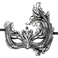 Huismerk Open Venetiaans Masker - Zwart
