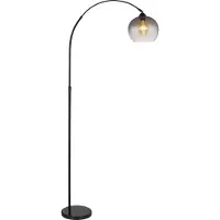 Globo Booglamp - vloerlamp Newcastle, zwart, Woon-/ Eetkamer, metaal, booglamp